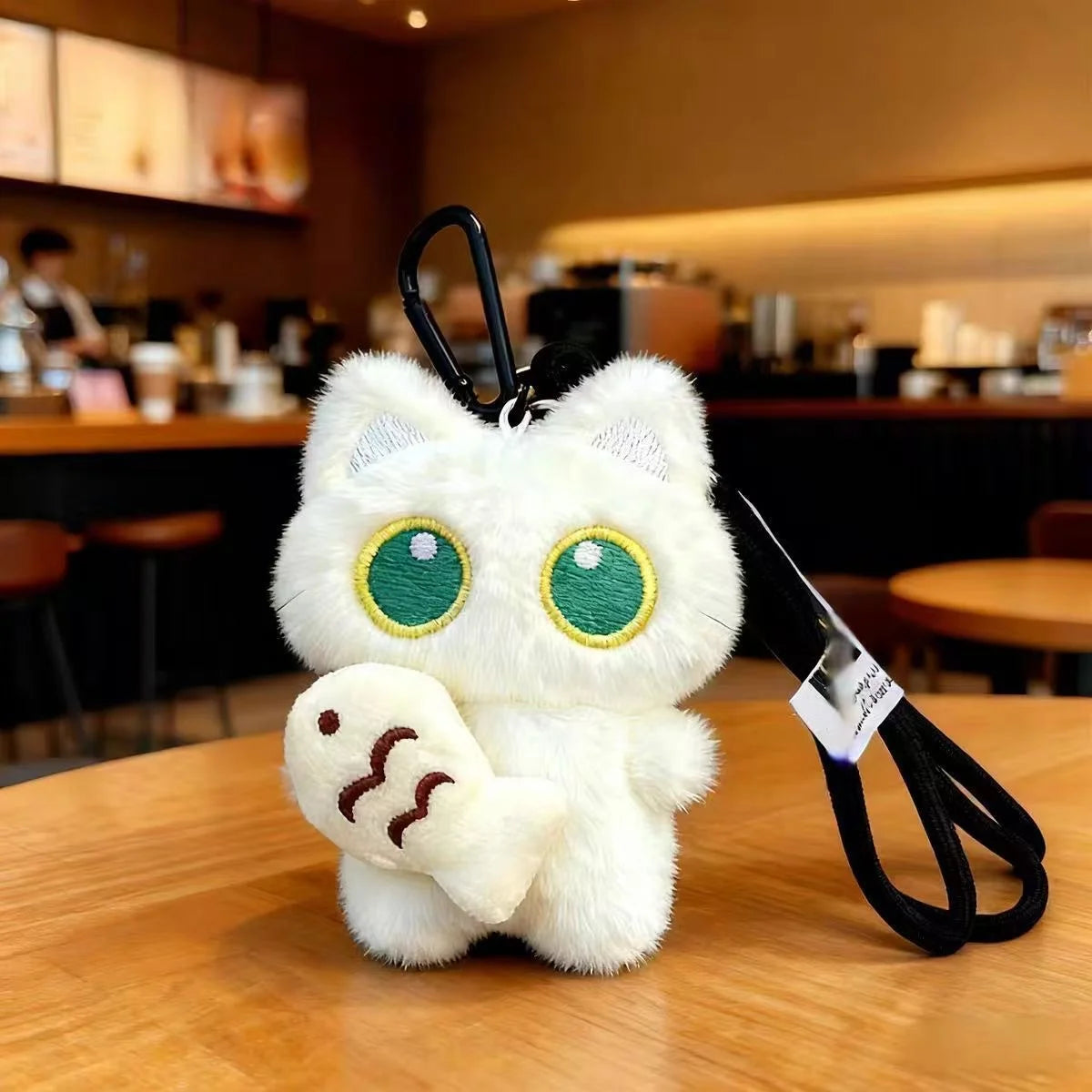 1pc Cute Black Cat Plush Keychain Kawaii Doll Bag Pendant Car Key Ring Charm Soft Stuffed Toy Couple Gift for Women Friends
