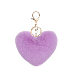 Heart Plush Pompom Keychain Leopard Print Bag Charm