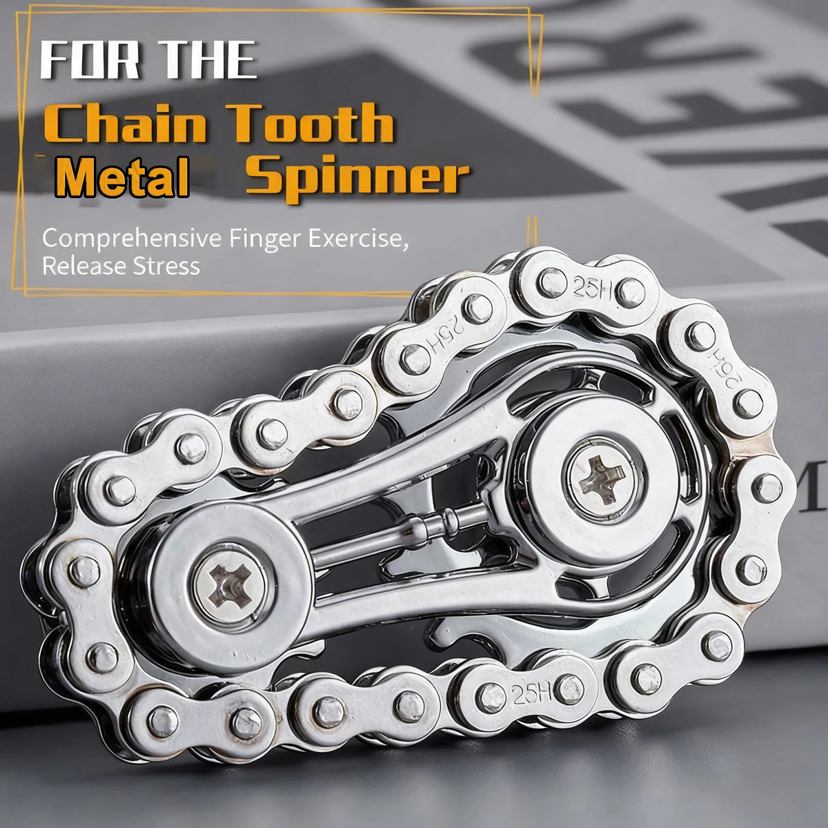 Metal Gear Bike Chain Fidget Spinner Flywheel Stress Relief Toy