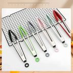 Anti-Slip Stainless Steel Cooking and Serving Tongs for Kitchen