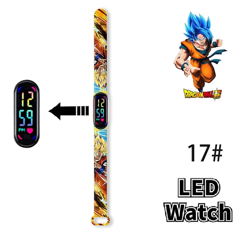 Bandai Dragon Ball Z Fashion Cartoon Action Printing Anime LED Type Watches Kids Watch Birthday Gifts Toys