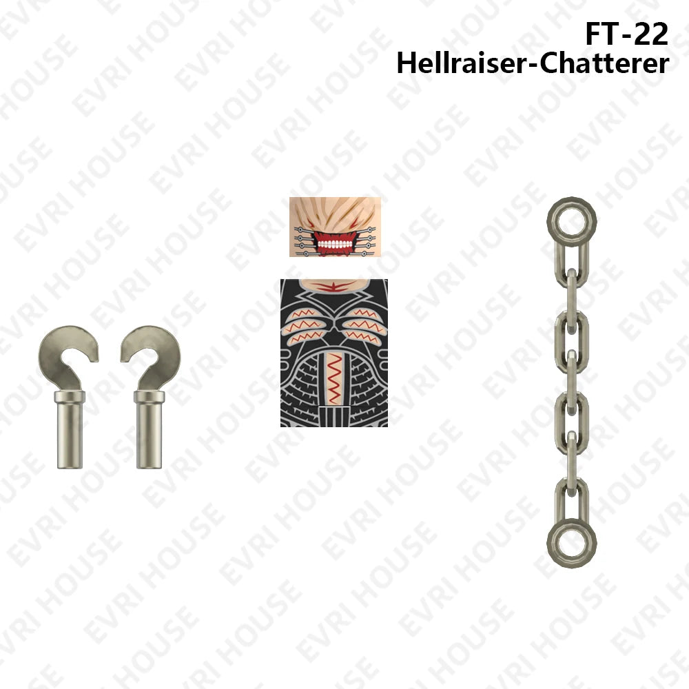 Horror Movie Hellraiser Mini Action Figures Bricks Building Block Dolls Accessory Toys For Children FT20-23