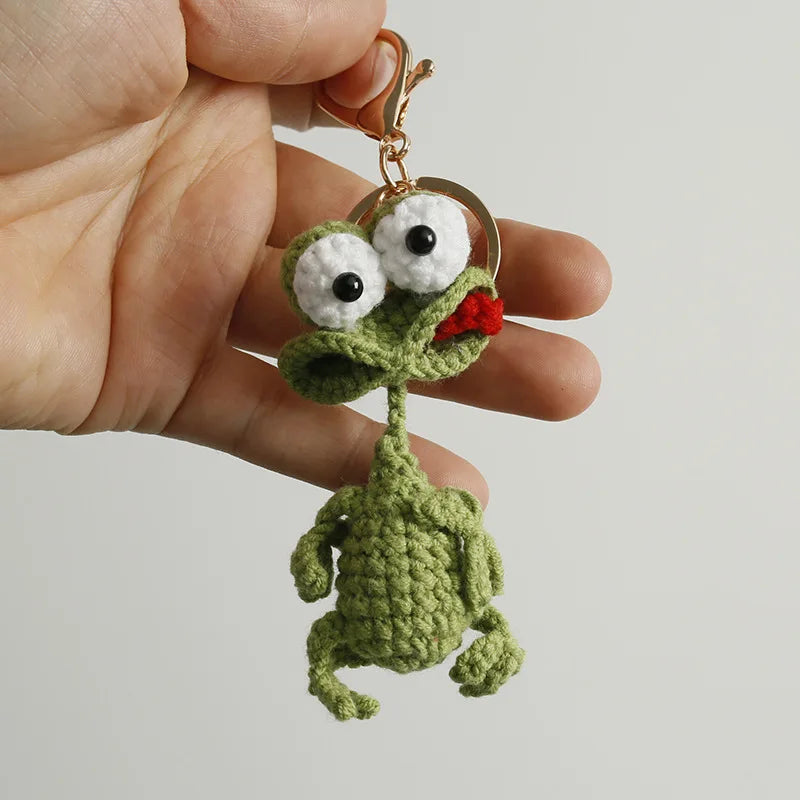 Cute Crochet Parrot Keychain Handmade Bird Bag Charm