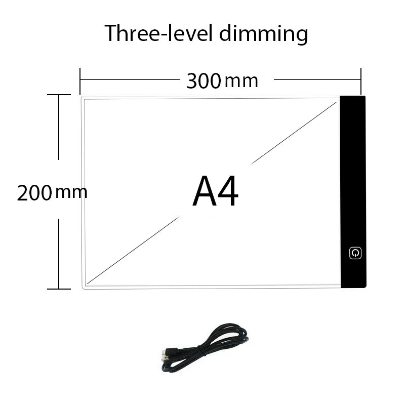 LED Drawing Copy Pad 3-Level Dimmable Light Tracing Board for Kids