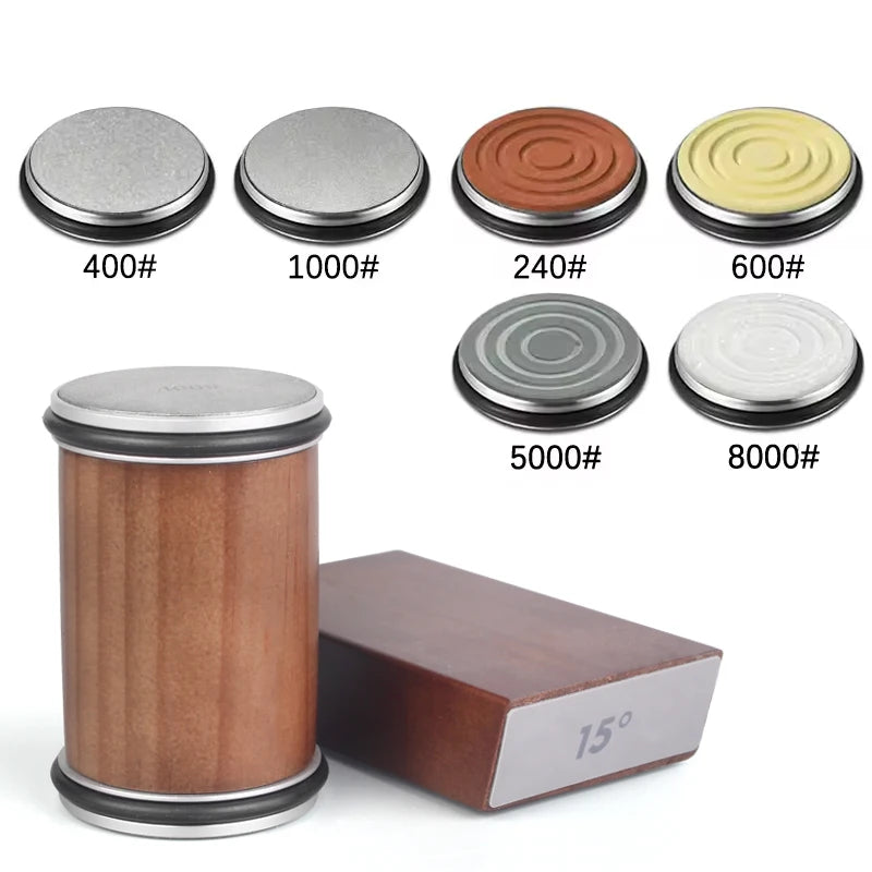 Rolling Knife Sharpener Kit – Magnetic Diamond Sharpening Stone with 15° & 20° Angle Guide