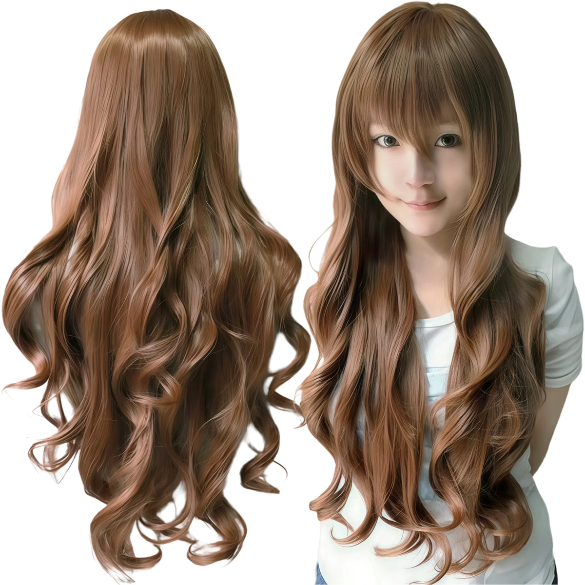 Synthetic Hair Pure White Lolita Long Cosplay Wig Curly Griffith Anime Wigs Halloween Inuyasha Costume Wig for Girl