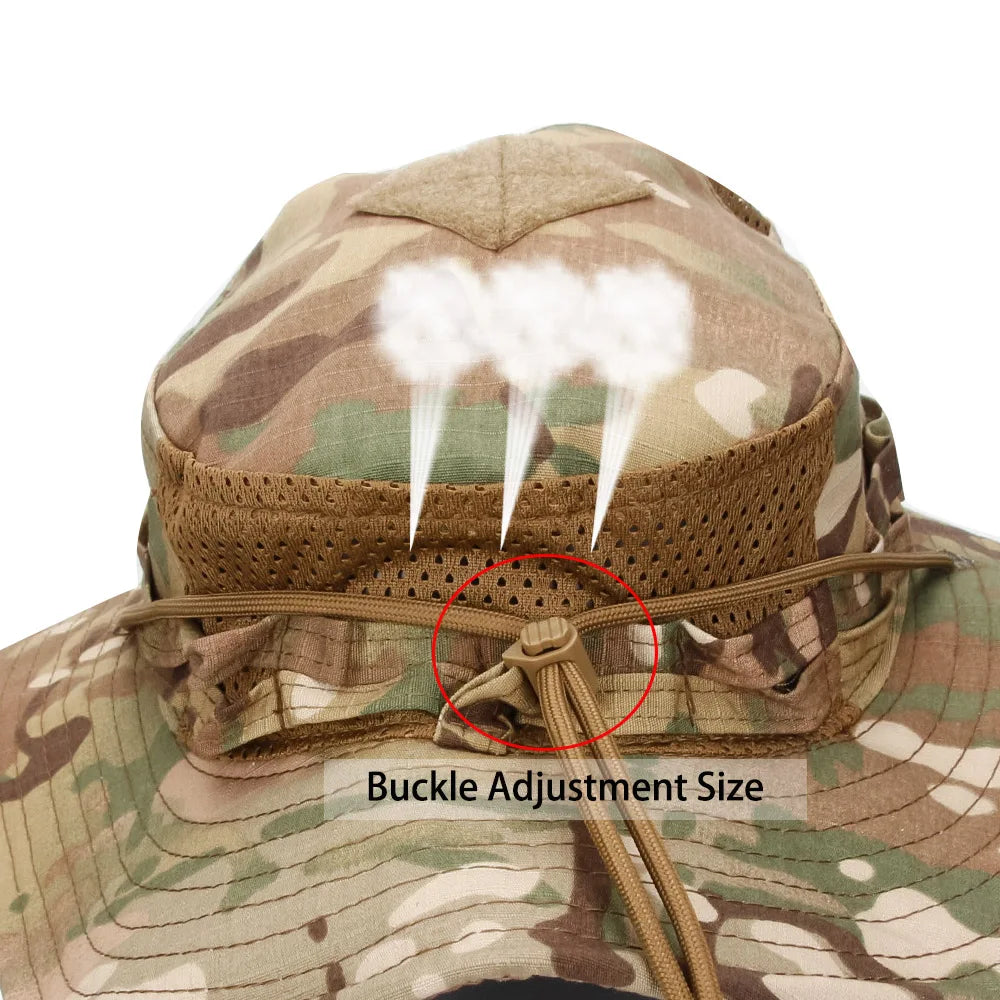 1pc/3pcs Camo Boonie Hat Sunscreen Breathable Bucket Hat Men's Outdoor Hiking Hunting Fishing Windproof Fisherman's Hat