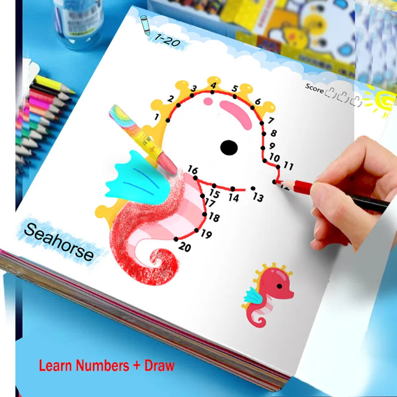 Kids Line Drawing & Number Learning Doodle Activity Book