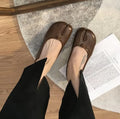 Summer Women's Bowknot Flat Tabi Ninja Shoes Pig Toe Slippers Lazy Person Horse Hoof Shoes Women Split Toe Mocassines Loafers