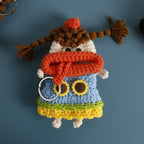 Funny Fruit Sausage Mouth Crochet Keychain Key Holder