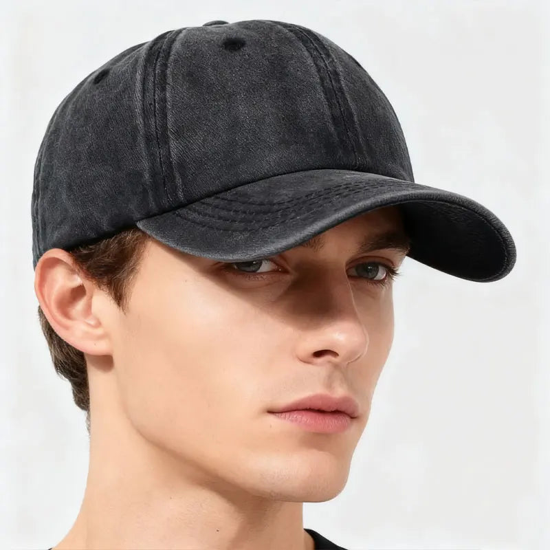 Washed Cotton Adjustable Baseball Cap for Everyday Casual Style