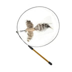 Peacock Bird Cat Teaser Wand for Interactive Hunting and Play