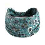 Boho Print Wide Knot Elastic Headband for Women