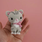 Exquisite Kitten Crochet Keychain Cute Cat Bag Charm