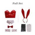 ROLECOS Game Red Black Bunny Suit Women Elastic Leather Fabric Sexy Cosplay Suit Halloween Christmas Jumpsuits