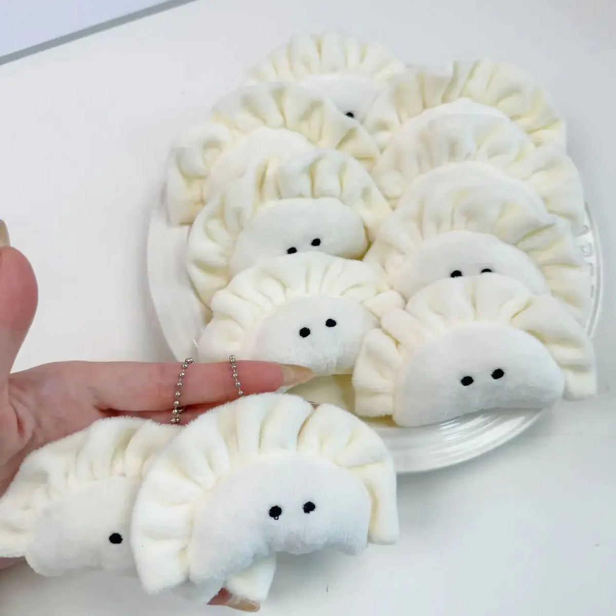 Soft Plush Dumpling Keychain Cute Food Bag Charm