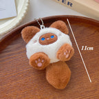1-4pcs Cute Plush Small Cat Doll Keychain for Couple Soft Cotton Stuffed Animal Keyring Backpack Pendant Decoration Student Gift