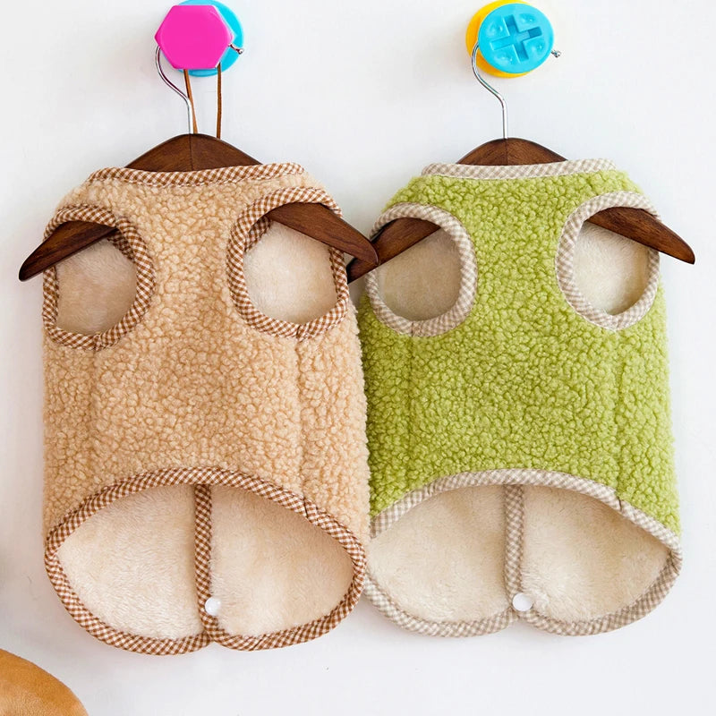 Fleece Warm Dog Vest Jacket Winter Green Costumes Dog Clothes For Small Dogs Chihuahua Bulldog Sleeveless Coat Puppy Outfits XXL