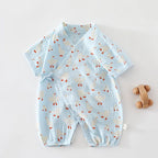 Babe Boy Girl Pure Cotton Muslin Breathable Bodysuit 0-18M Kid Summer Lightweight Cool Onesie Infant Casual Stylish Short Romper