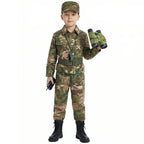 Kids Army Soldier Costume Set – Camouflage Military Outfit
