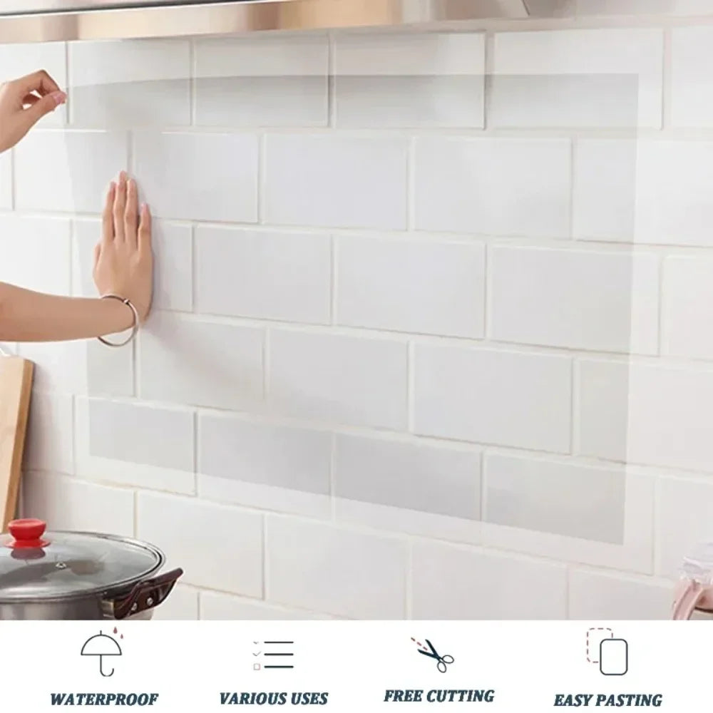 Kitchen Wall Protector Film – Oil Proof Heat Resistant Wall Sticker (One Size)