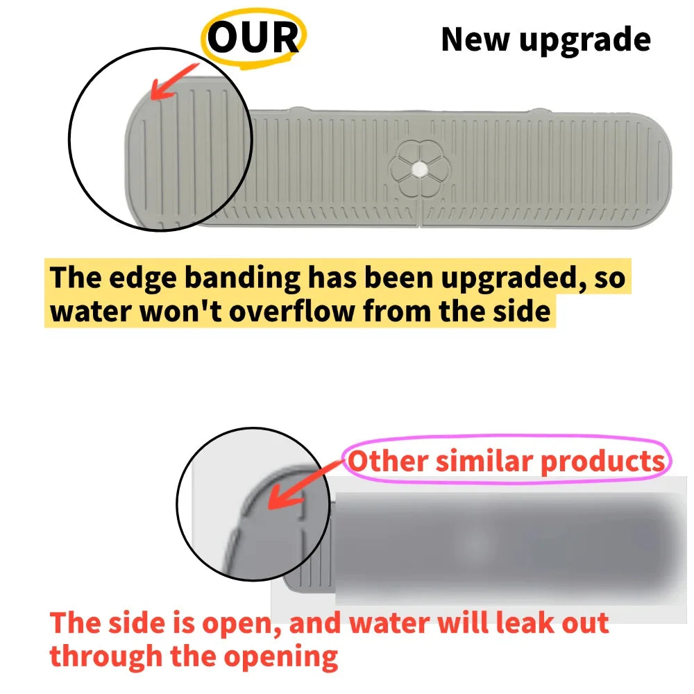Silicone Faucet Splash Guard – Sink Drain Pad & Countertop Protector