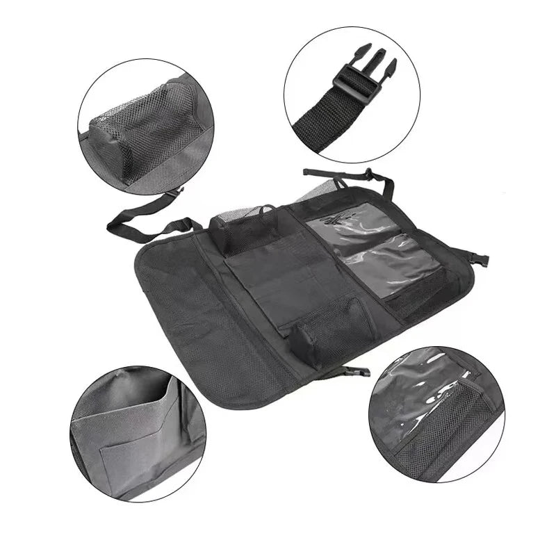 Car Seat Organizer Multifunctional Oxford Fabric Car Back Multi Pocket Storage Bag with Tablet Holder Protector for Kids