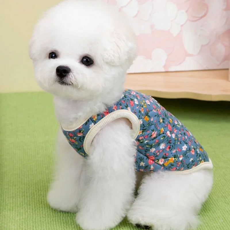 Overalls for Dogs Cats Winter Dog Clothes Fashion Floral Puppy Coat Pet Warm Jacket Chihuahua Yorkie Dachshund Plush Dog Vests