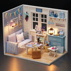 Kitten Mini Doll House 3D Wooden Puzzle DIY Miniature Building Kit