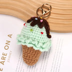 Cute Crochet Ice Cream Keychain Cone Bag Charm