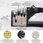 4 Segment Multifunctional Knife Sharpener – Portable Manual Kitchen Sharpener