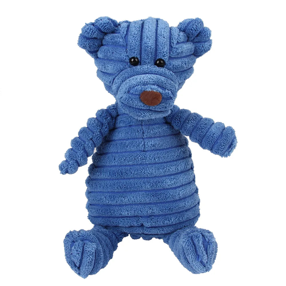 Corduroy Dog Molar Plush Toy for Interactive Chewing and Play