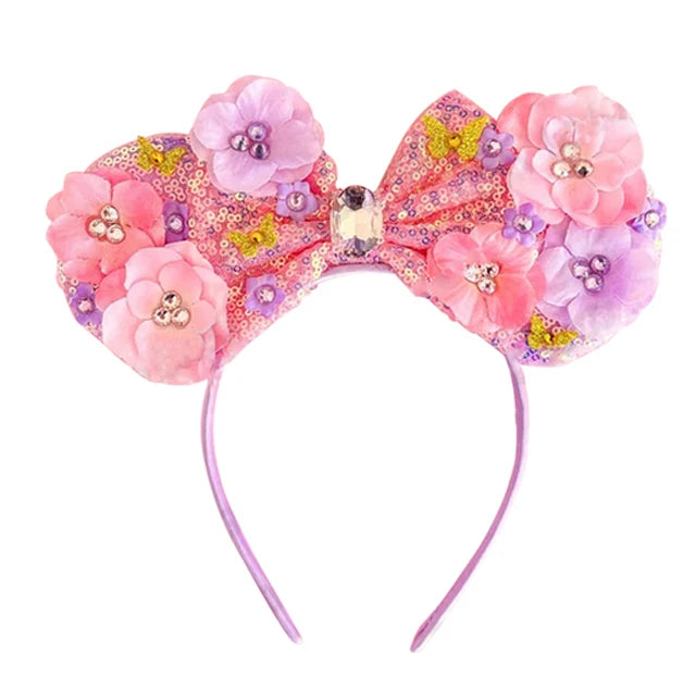 Mouse Ears Sequin Bow Cosplay Headband for Women & Adults