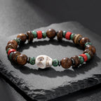 1PC Vintage Male Tribal Coconut Shell Wooden Beaded Bracelet for Men Lava Stone Bracelet Man Jewelry Gift for Him