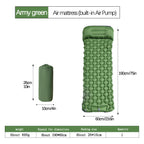 Ultralight Inflatable Camping Sleeping Pad with Built-In Pump & Pillow for Hiking