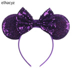 Embroidered Sequin Ears Bow Headband for Women & Girls