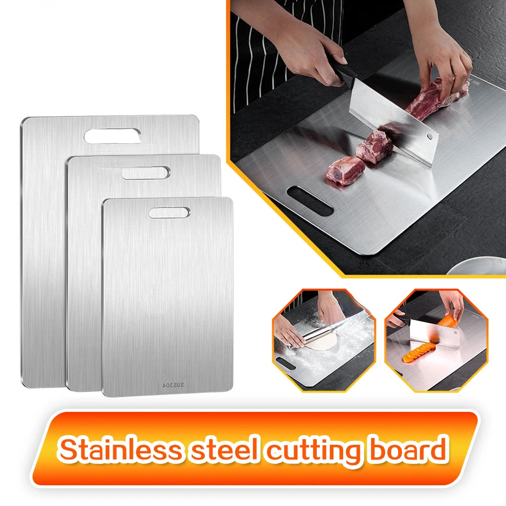 316 Stainless Steel Cutting Board – Double Sided Chopping & Kneading Board