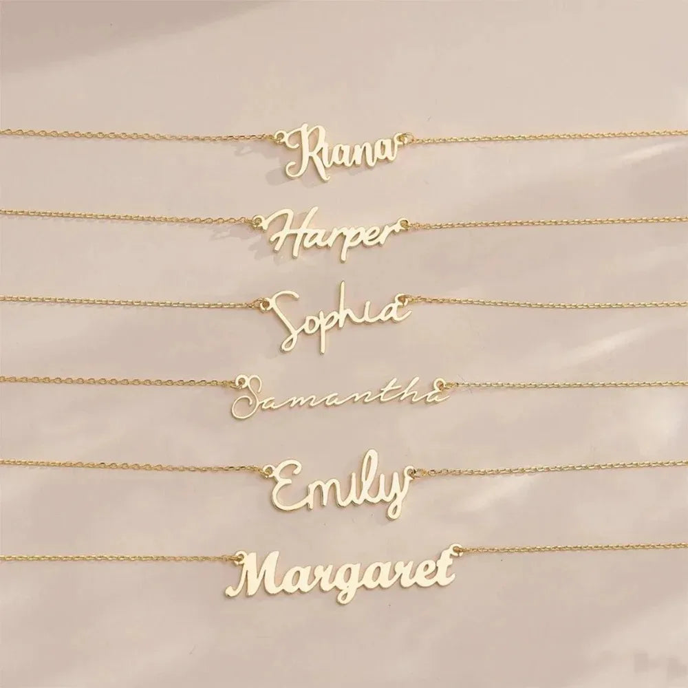 Personalised Name Necklace Custom Stainless Steel Name Jewelry Birthday Gift for Her Bridesmaid Mother's Day Gifts