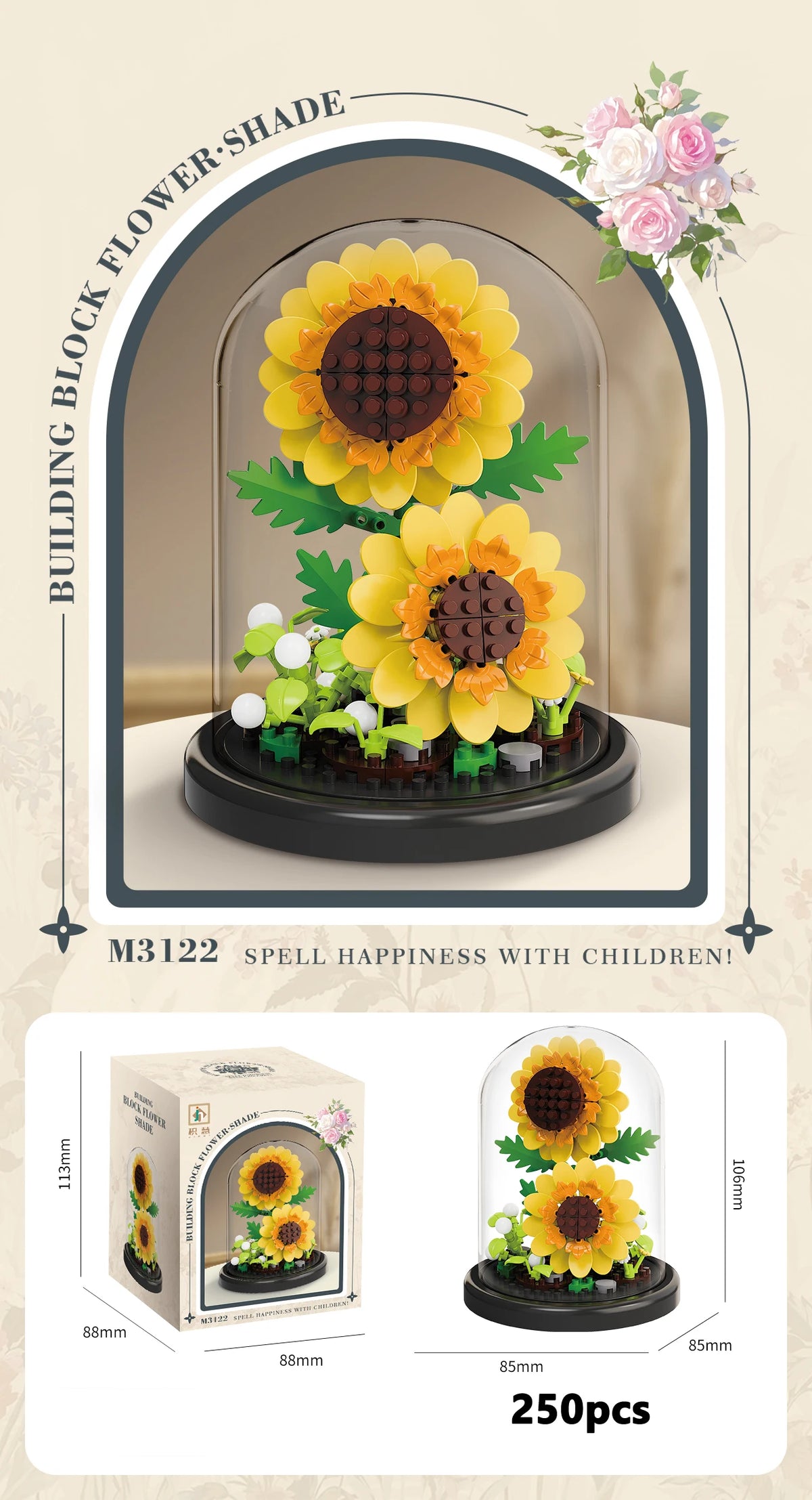 Eternal Flower Bouquet Bonsai Micro Building Blocks Set