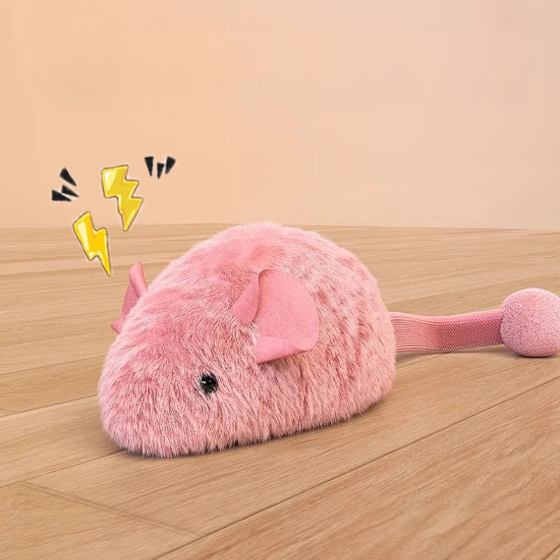 Interactive Luminous Plush Mouse Cat Toy for Indoor Hunting Play