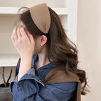 Wide Knitted Cotton Headband with Teeth for Women