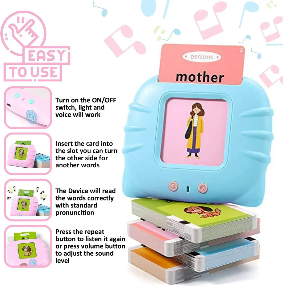 Talking Flash Cards Early Learning Educational Toy for Preschool Kids