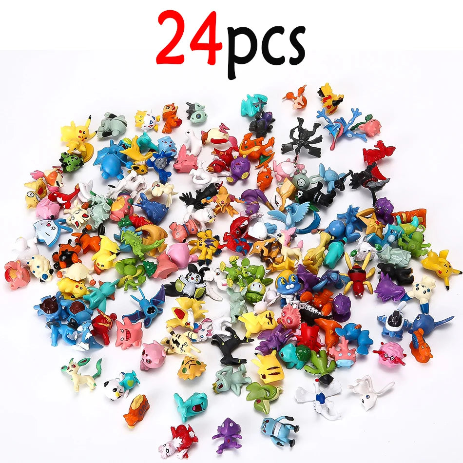 144 Pcs/Lot Mini Pokemon Figure Pikachu Kids Model Toys 2-3cm Kawaii Figurine PVC Dolls 6*24pcs Toys Wholesale