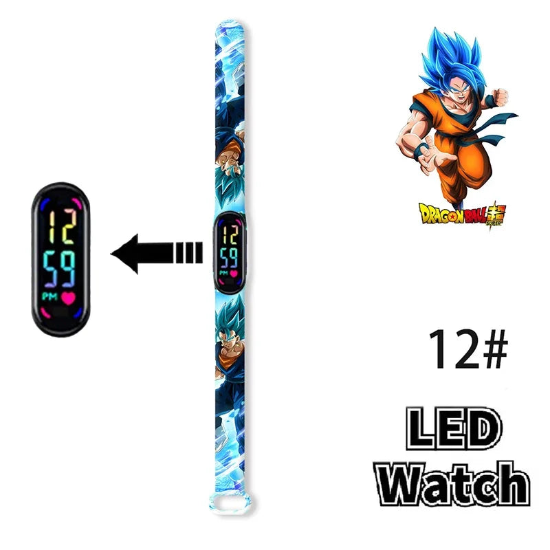 Bandai Dragon Ball Z Fashion Cartoon Action Printing Anime LED Type Watches Kids Watch Birthday Gifts Toys