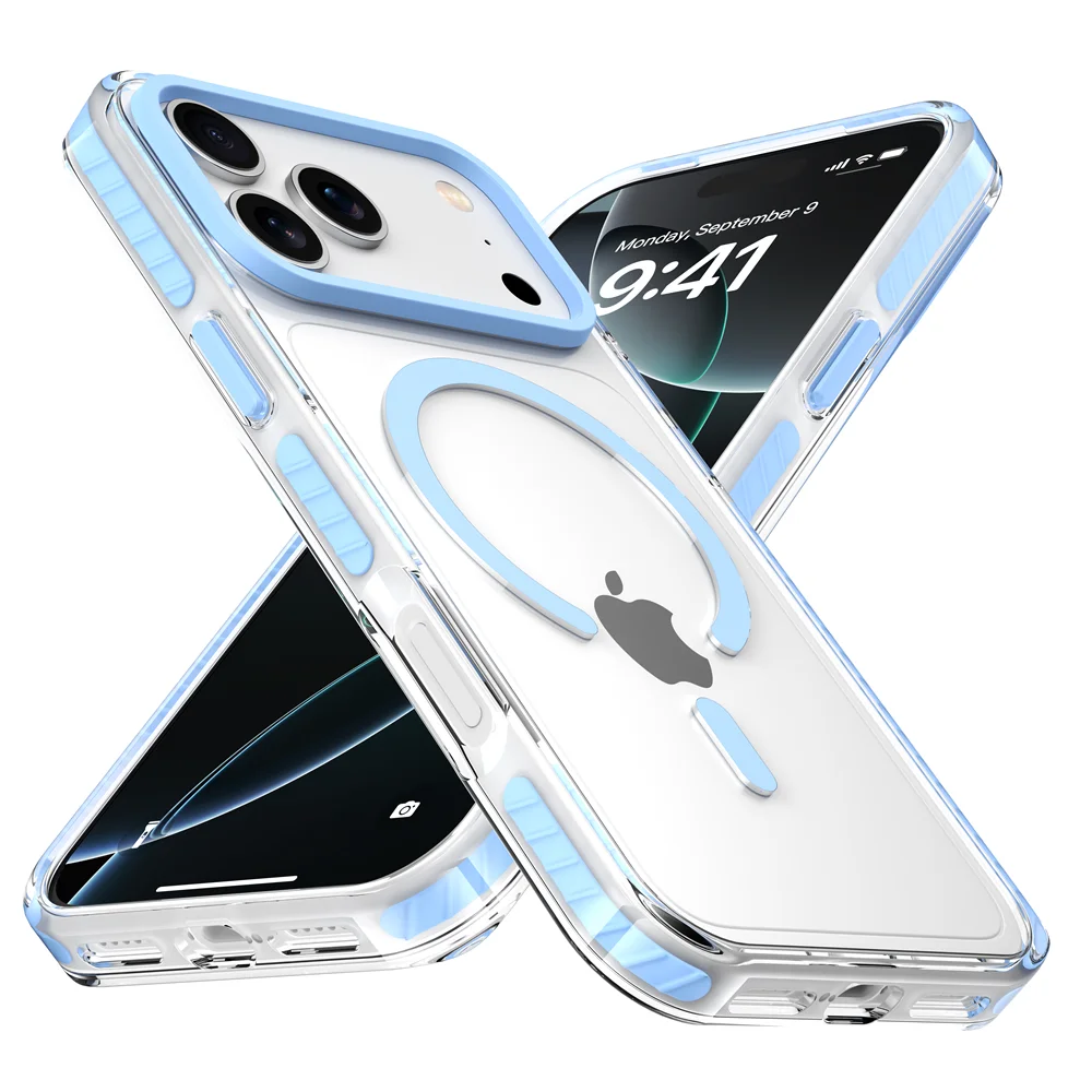Luxury PE Striped Border Phone Case for iPhone 18 17 Air 16 15 14 Plus 13 12 Pro Max for Magsafe Magnetic Wireless Charge Cover