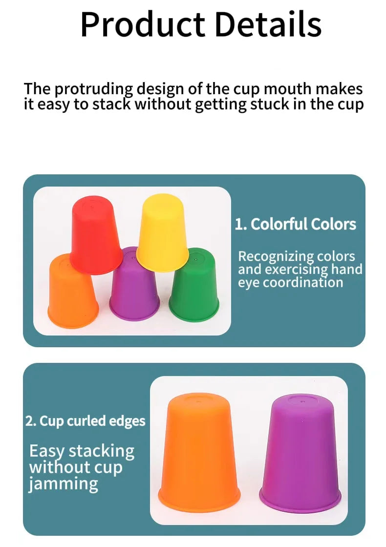Montessori Mini Stack Cup Color Matching Game