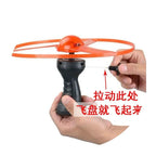 LED Pull String Flying Saucer Toy for Kids Outdoor Play