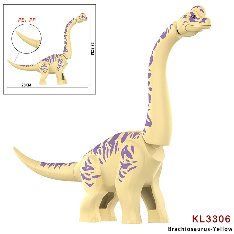 Jurassic Raptor Building Blocks Mini Dinosaur Construction Toy Set