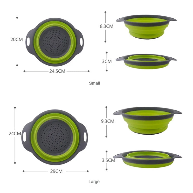Foldable Silicone Vegetable Washing Basket – Fruit Cleaner & Food Drain Strainer
