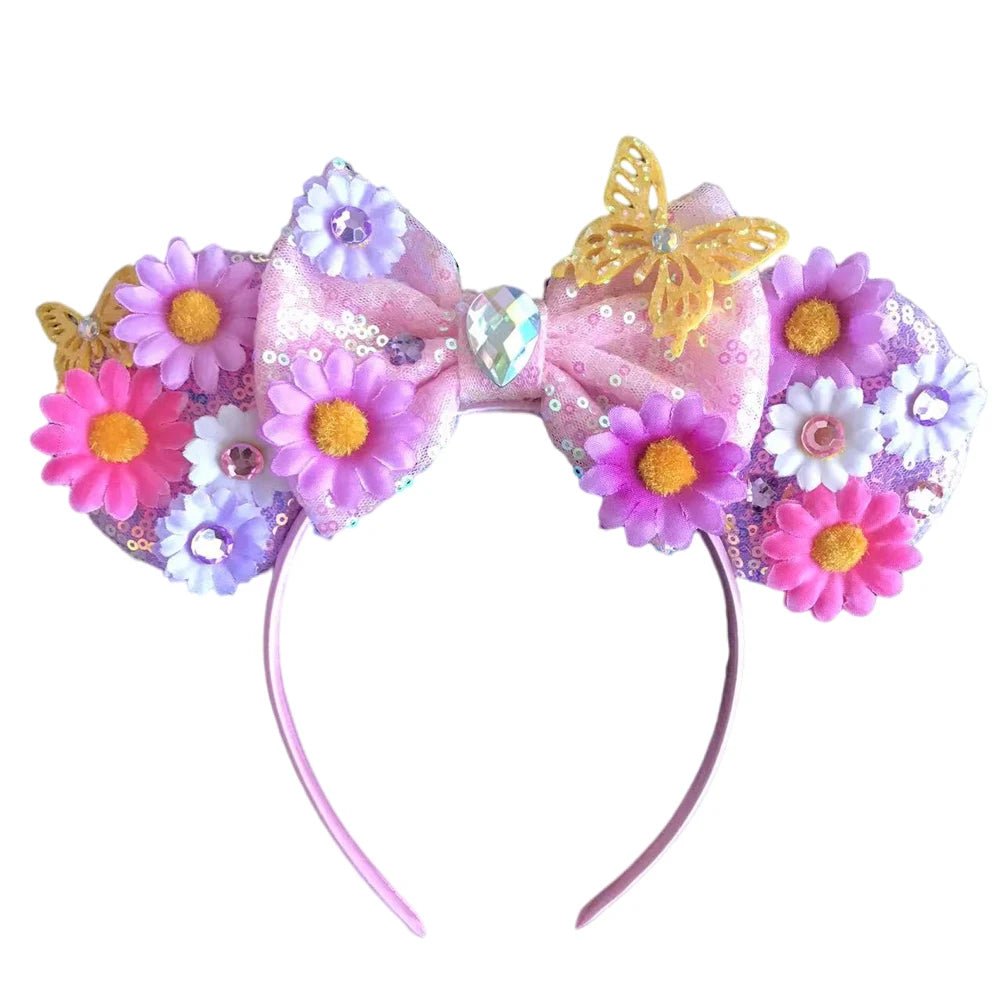 Mouse Ears Sequin Bow Cosplay Headband for Women & Adults